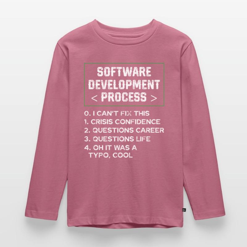 Software Development Process Humor Programmer Kids' Premium Longsleeve Shirt