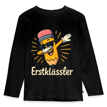 Cooler Erstklässler zum Schulstart - Kinder Premium Bio Langarmshirt - Schwarz - Vorne - AI Model Kid Male (0cm)