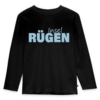 RÜGEN - Kinder Premium Bio Langarmshirt - Schwarz - Vorne - AI Model Kid Male (0cm)