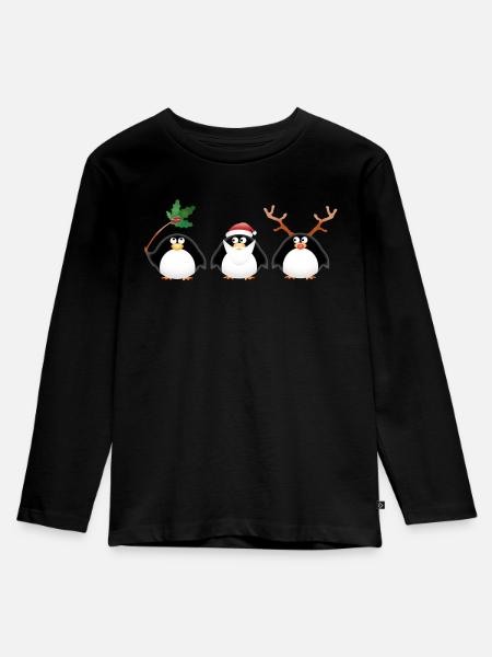 Weihnachten - Kinder Premium Bio Langarmshirt - Schwarz