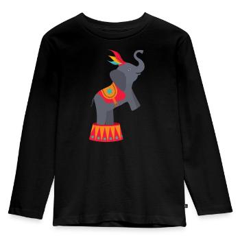 Farbenfroher Zirkuselefant - Kinder Premium Bio Langarmshirt - Schwarz - Vorne - AI Model Kid Male (0cm)