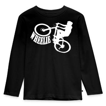 Shirt Wheelie Bike Bike - Kids' Premium Longsleeve Shirt - black - Front - AI Model Kid Male (0cm)