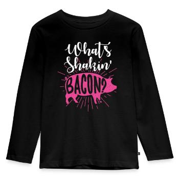 Whats Shakin Bacon - Kids' Premium Longsleeve Shirt - black - Front - AI Model Kid Male (0cm)