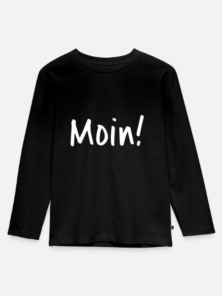 Moin für Nordlichter - Kinder Premium Bio Langarmshirt - Schwarz