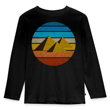 Egypte pyramide rétro idée cadeau vintage Le Caire - T-shirt manches longues Premium Enfant - noir - Devant - AI Model Kid Male (0cm)