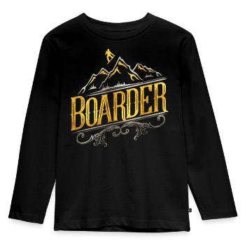 Snowboard / Snowboarden / Snowboarder - Kinder Premium Bio Langarmshirt - Schwarz - Vorne - AI Model Kid Male (0cm)