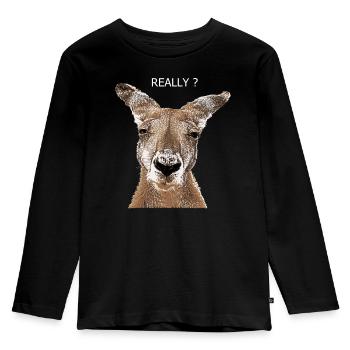 Känguru really? - Kinder Premium Bio Langarmshirt - Schwarz - Vorne - AI Model Kid Male (0cm)