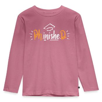 PhD Doktorat Abschluss - Kinder Premium Bio Langarmshirt - Mauve - Vorne - AI Model Kid Female (0cm)