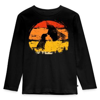 Hund, Hundeliebe, Hundesport - Kinder Premium Bio Langarmshirt - Schwarz - Vorne - AI Model Kid Male (0cm)