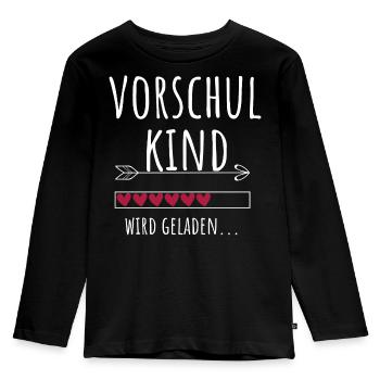 Vorschulkind Kindergarten Vorschule Geschenk - Kinder Premium Bio Langarmshirt - Schwarz - Vorne - AI Model Kid Male (0cm)