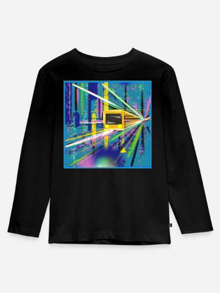 Abstrakte U-Bahn Berlin Graffiti Design - Kinder Premium Bio Langarmshirt - Schwarz