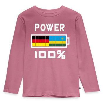 Deutschland und Ruanda Power 100% - Kinder Premium Bio Langarmshirt - Mauve - Vorne - AI Model Kid Female (0cm)