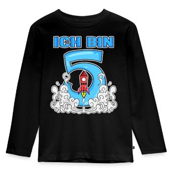 Junge 5 Jahre alt - Ich bin 5 - 5. Geburtstag - Kinder Premium Bio Langarmshirt - Schwarz - Vorne - AI Model Kid Male (0cm)