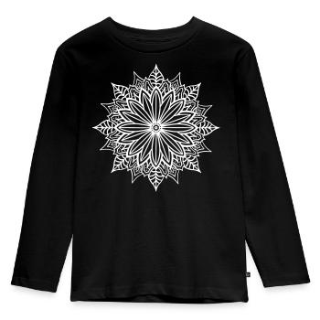 Mandala - Kids' Premium Longsleeve Shirt - black - Front - AI Model Kid Male (0cm)