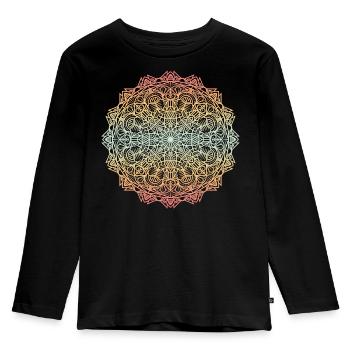 Mandala - Kids' Premium Longsleeve Shirt - black - Front - AI Model Kid Male (0cm)