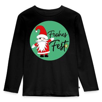 Frohes Fest - Kinder Premium Bio Langarmshirt - Schwarz - Vorne - AI Model Kid Male (0cm)