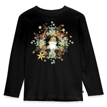 cute elf in the context of Christmas - Kids' Premium Longsleeve Shirt - black - Front - AI Model Kid Male (0cm)