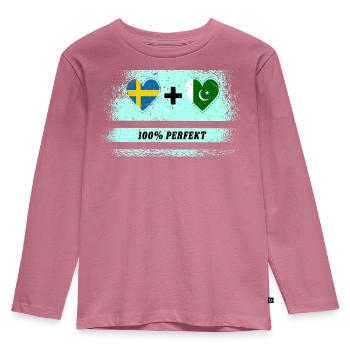Pakistan et Suède 100% Parfait / Cadeau - T-shirt manches longues Premium Enfant - mauve - Devant - AI Model Kid Female (0cm)