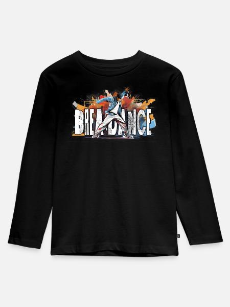 Breakdance Breakdancer Bboy - Kinder Premium Bio Langarmshirt - Schwarz