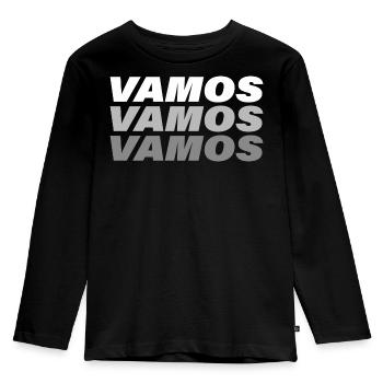 VAMOS - Kinder Premium Bio Langarmshirt - Schwarz - Vorne - AI Model Kid Male (0cm)