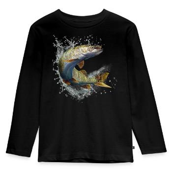Brochet - T-shirt manches longues Premium Enfant - noir - Devant - AI Model Kid Male (0cm)