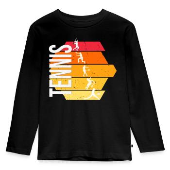 Tennis - Kinder Premium Bio Langarmshirt - Schwarz - Vorne - AI Model Kid Male (0cm)