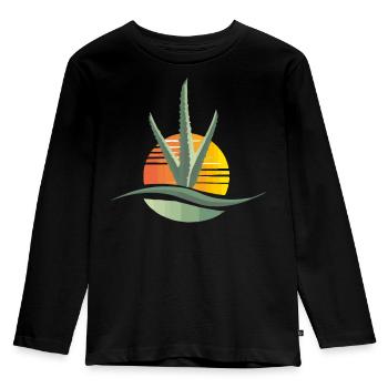 Aloe Logo - Kids' Premium Longsleeve Shirt - black - Front - AI Model Kid Male (0cm)