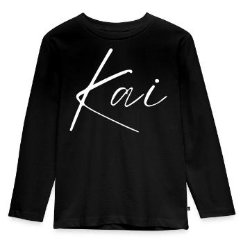 Kai Name T-Shirt Gift for Men - Kids' Premium Longsleeve Shirt - black - Front - AI Model Kid Male (0cm)