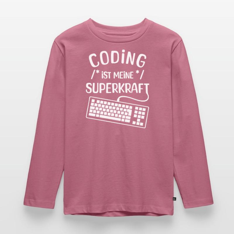 Code Skripting Statement Computerfreak Developer Kinder Premium Bio Langarmshirt
