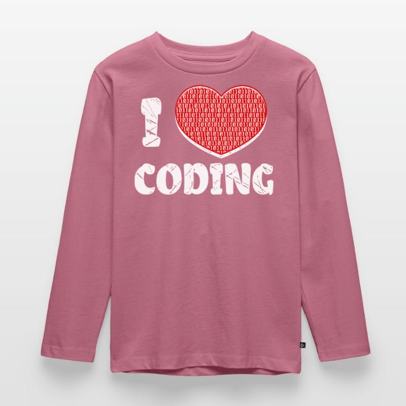 Developer Herz Coden Statement Programmierer Kinder Premium Bio Langarmshirt