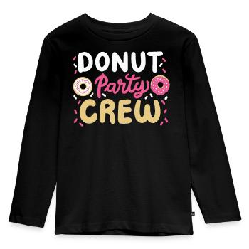 Donut-Party-Matching - Kinder Premium Bio Langarmshirt - Schwarz - Vorne - AI Model Kid Male (0cm)