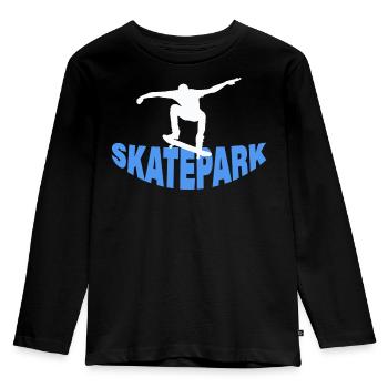 SKATEPARK - Kinder Premium Bio Langarmshirt - Schwarz - Vorne - AI Model Kid Male (0cm)