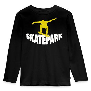 SKATEPARK - Kinder Premium Bio Langarmshirt - Schwarz - Vorne - AI Model Kid Male (0cm)