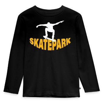 SKATEPARK - Kinder Premium Bio Langarmshirt - Schwarz - Vorne - AI Model Kid Male (0cm)