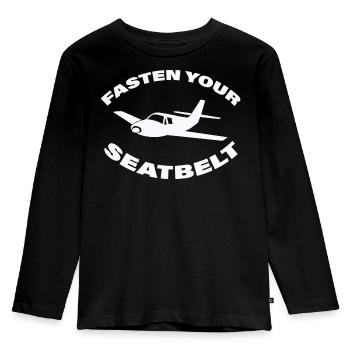 FASTING YOUR SEATBELT - Kids' Premium Longsleeve Shirt - black - Front - AI Model Kid Male (0cm)
