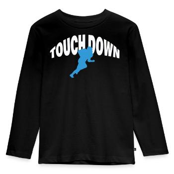 TOUCH DOWN - Kinder Premium Bio Langarmshirt - Schwarz - Vorne - AI Model Kid Male (0cm)