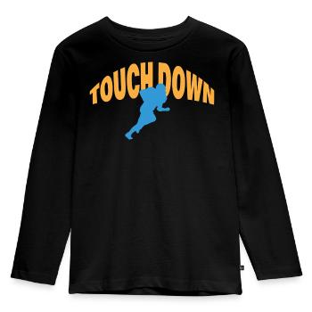TOUCH DOWN - Kinder Premium Bio Langarmshirt - Schwarz - Vorne - AI Model Kid Male (0cm)