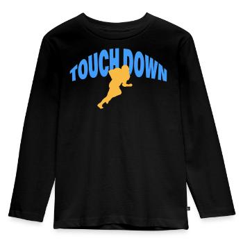 TOUCH DOWN - Kinder Premium Bio Langarmshirt - Schwarz - Vorne - AI Model Kid Male (0cm)