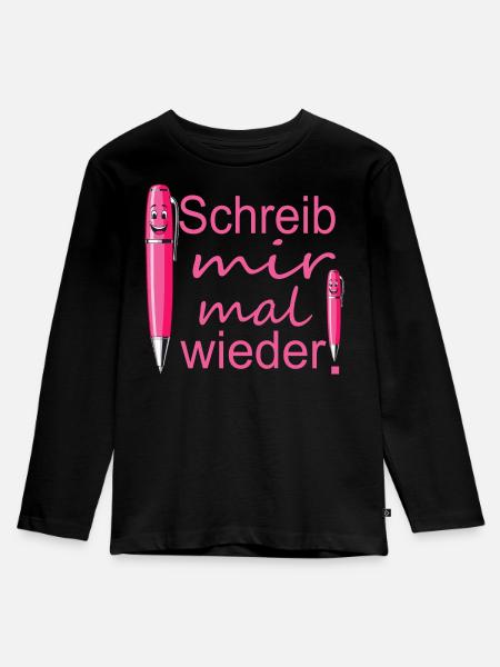 Brieffreundschaft - Kinder Premium Bio Langarmshirt - Schwarz