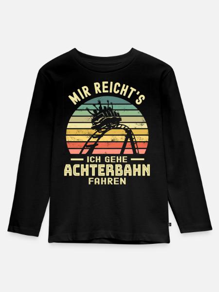 Achterbahn - Kinder Premium Bio Langarmshirt - Schwarz