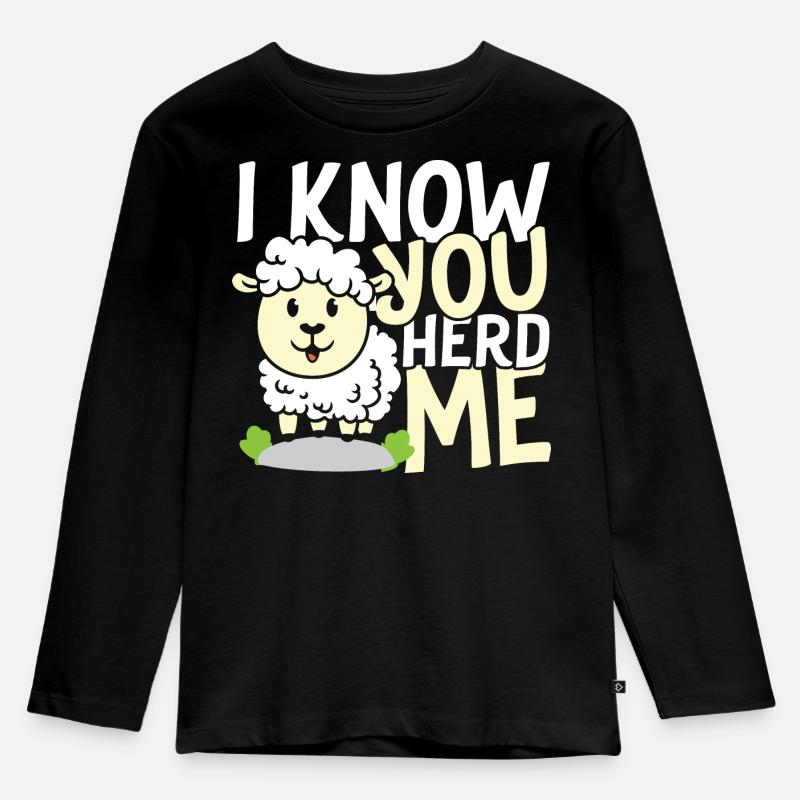 I know you herd me sheep - Kinder Premium Bio Langarmshirt - Schwarz