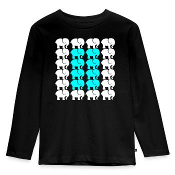ELEPHANT - Kids' Premium Longsleeve Shirt - black - Front - AI Model Kid Male (0cm)
