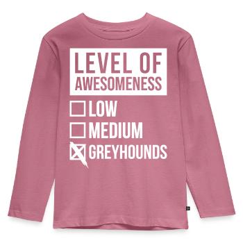 Windhund - Kinder Premium Bio Langarmshirt - Mauve - Vorne - AI Model Kid Female (0cm)