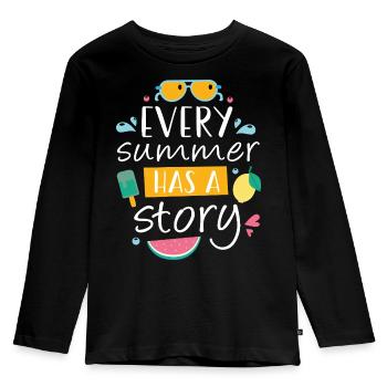Every Summer has a Story - Kids' Premium Longsleeve Shirt - black - Front - AI Model Kid Male (0cm)