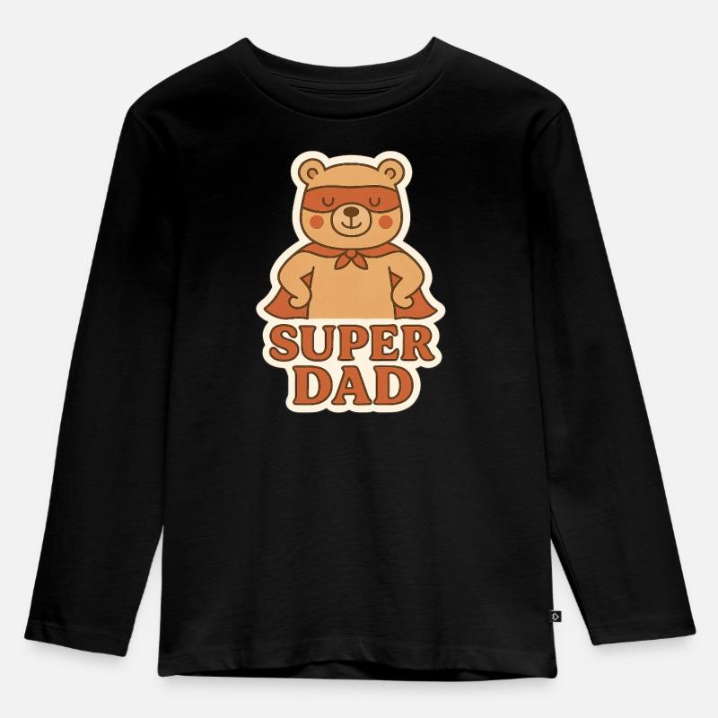 Super dad - Kinder Premium Bio Langarmshirt - Schwarz