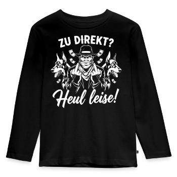 Direct announcement - Kids' Premium Longsleeve Shirt - black - Front - AI Model Kid Male (0cm)