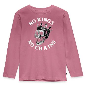 No Kings No Chains Skull - Kinder Premium Bio Langarmshirt - Mauve - Vorne - AI Model Kid Female (0cm)