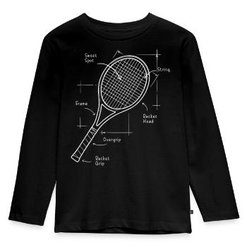 Tennis Racket Science Tennis Racket - Kids' Premium Longsleeve Shirt - black - Front - AI Model Kid Male (0cm)