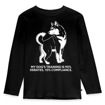 Debating Dog - Kids' Premium Longsleeve Shirt - black - Front - AI Model Kid Male (0cm)