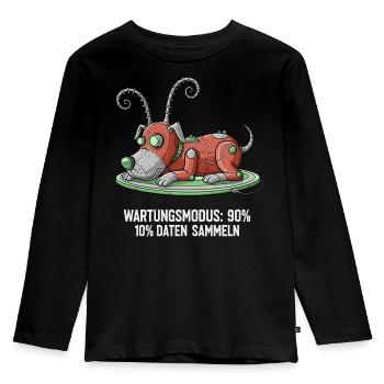 Wartungsmodus: Daten sammeln - Kinder Premium Bio Langarmshirt - Schwarz - Vorne - AI Model Kid Male (0cm)